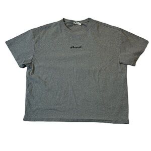 YoungLA mens XL gray logo heavyweight crewneck oversized t-shirt EUC